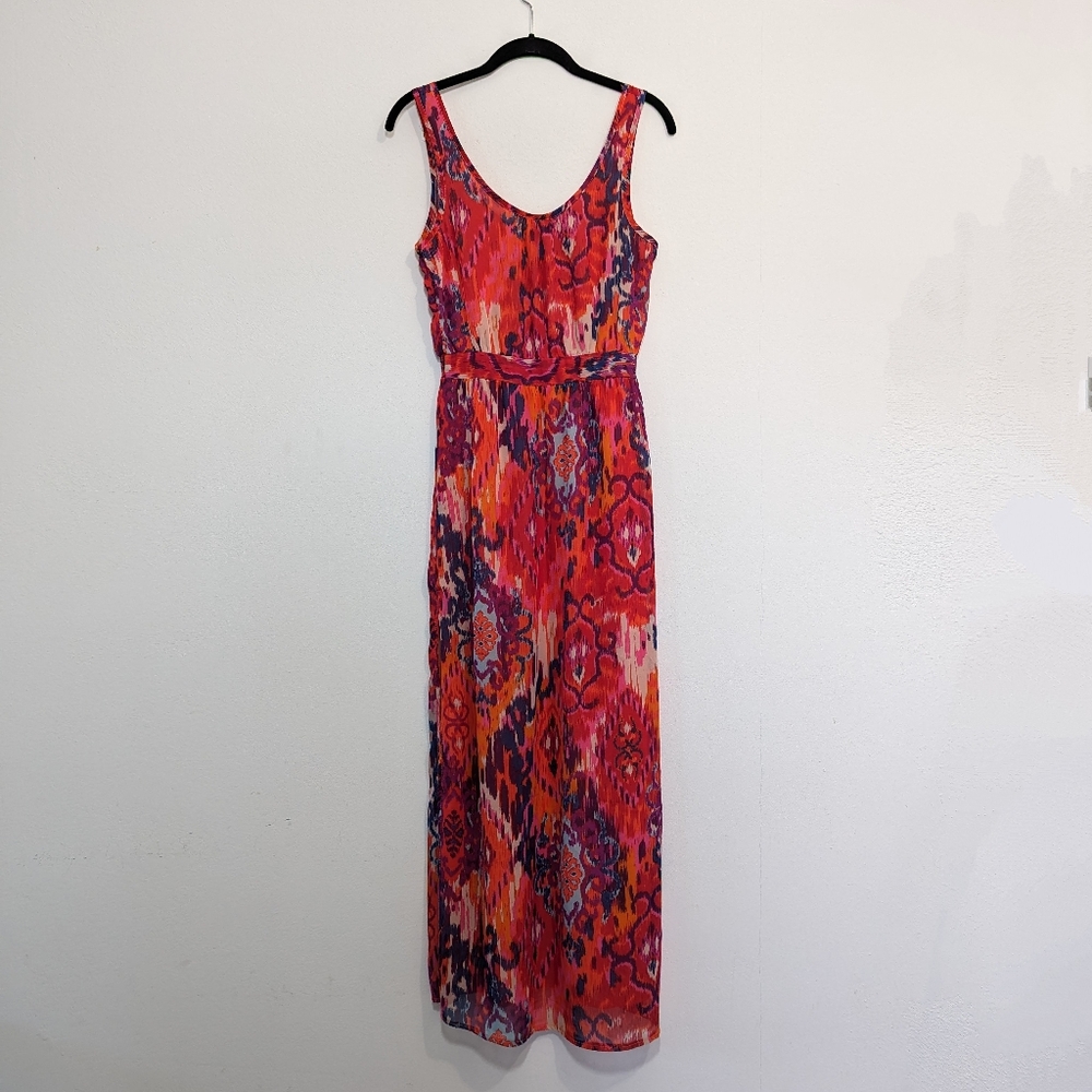 Ali & Kris Red Orange Maxi Dress Size Small